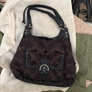 Coach Black and Brown Shoulder Bag